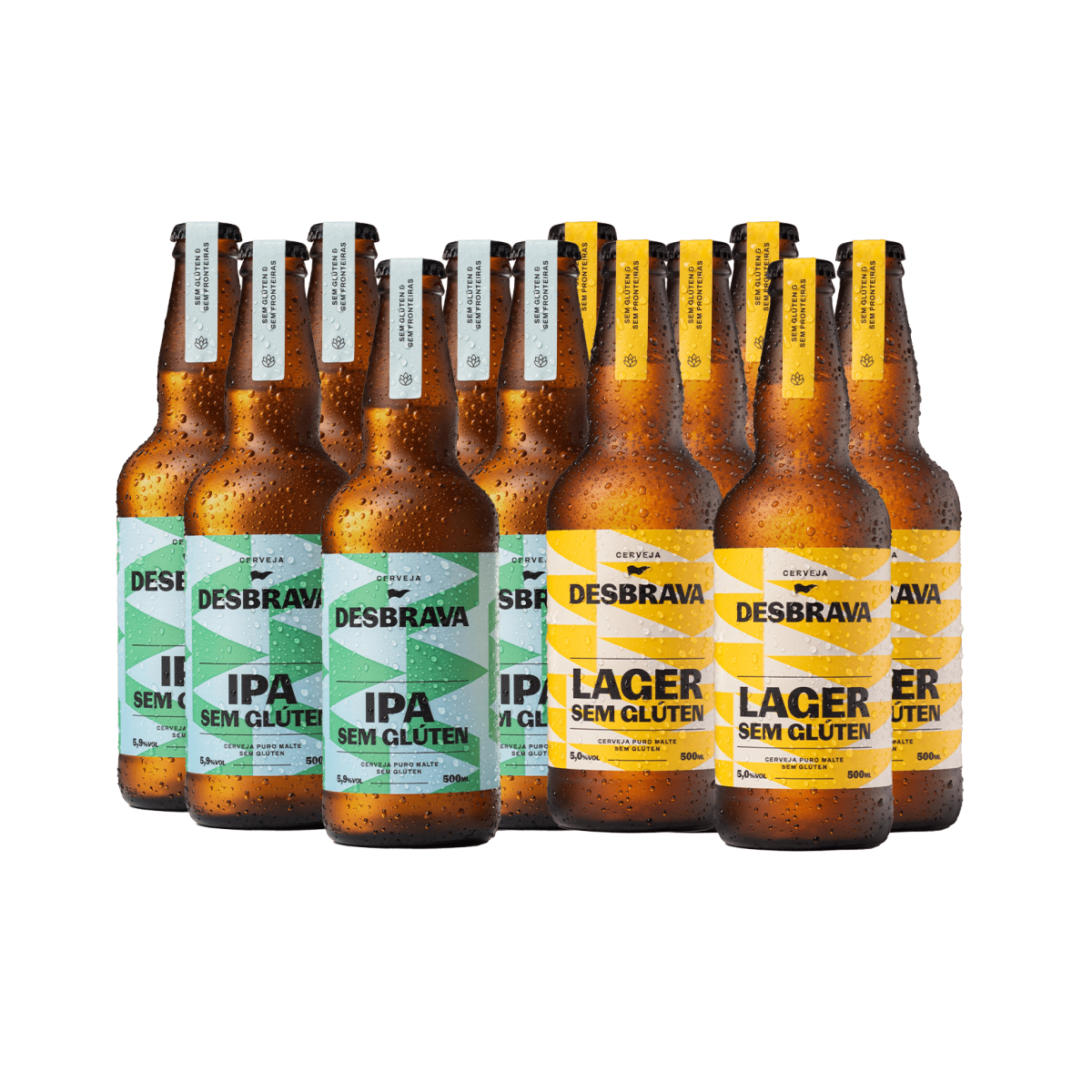 Pack Cerveja Sem Glúten Lager/IPA 12 Unidades